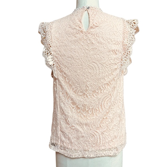 Cable & Gauge Sleeves Lace Top Fairy Coquette Size S Cottagecore Preppy Y2K - Picture 2 of 9